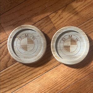 BMW Light Brown Wooden Coasters
